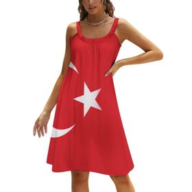 AILLOSA FLAG-141 Askılı Uzun Günlük Kadın Elbise