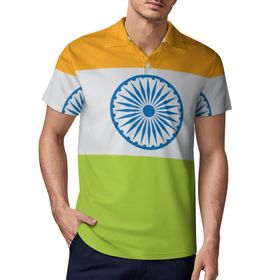 AILLOSA FLAG-142 3D Baskılı Desen Kısa Kollu Polo Yaka Erkek T-shirt