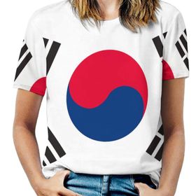 AILLOSA FLAG-143 Tamamı Baskılı Kısa Kollu Yuvarlak Yaka Kadın T-shirt