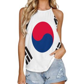 AILLOSA FLAG-143 Yuvarlak Yaka Kolsuz Kadın T-shirt