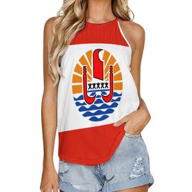 AILLOSA FLAG-145 Yuvarlak Yaka Kolsuz Kadın T-shirt