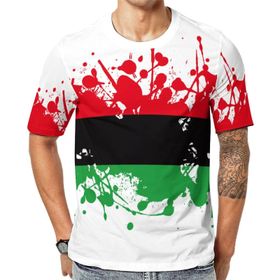 AILLOSA Flag-147 Baskılı Desenli Kısa Kollu Unisex T-shirt