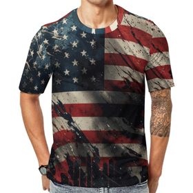 AILLOSA Flag-150 Baskılı Desenli Kısa Kollu Unisex T-shirt
