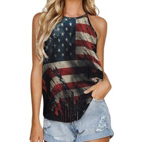 AILLOSA FLAG-150 Yuvarlak Yaka Kolsuz Kadın T-shirt