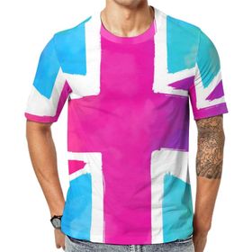 AILLOSA Flag-152 Baskılı Desenli Kısa Kollu Unisex T-shirt