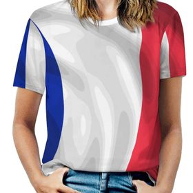 AILLOSA FLAG-153 Tamamı Baskılı Kısa Kollu Yuvarlak Yaka Kadın T-shirt