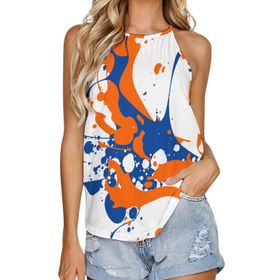 AILLOSA FLAG-154 Yuvarlak Yaka Kolsuz Kadın T-shirt
