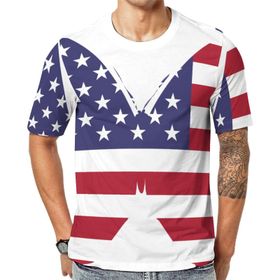 AILLOSA Flag-158 Baskılı Desenli Kısa Kollu Unisex T-shirt