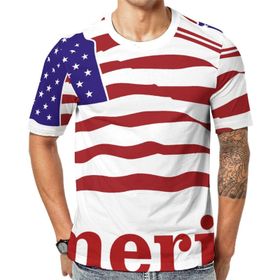 AILLOSA Flag-159 Baskılı Desenli Kısa Kollu Unisex T-shirt