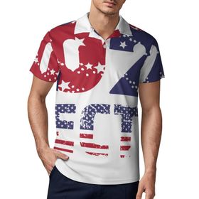 AILLOSA FLAG-162 3D Baskılı Desen Kısa Kollu Polo Yaka Erkek T-shirt