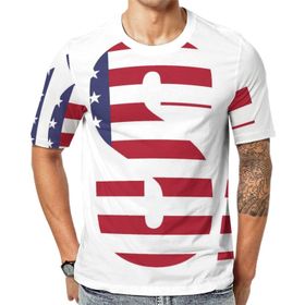 AILLOSA Flag-164 Baskılı Desenli Kısa Kollu Unisex T-shirt