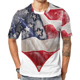 AILLOSA Flag-166 Baskılı Desenli Kısa Kollu Unisex T-shirt