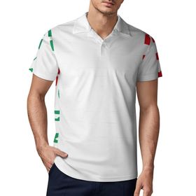 AILLOSA FLAG-169 3D Baskılı Desen Kısa Kollu Polo Yaka Erkek T-shirt