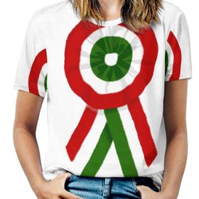 AILLOSA FLAG-170 Tamamı Baskılı Kısa Kollu Yuvarlak Yaka Kadın T-shirt