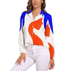 AILLOSA FLAG-175 V Yaka Bol Kalıp Kadın Bluz