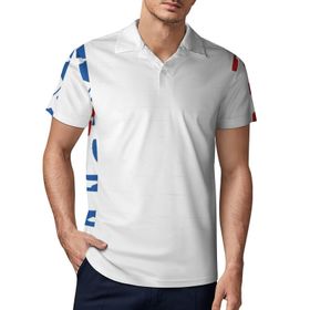 AILLOSA FLAG-177 3D Baskılı Desen Kısa Kollu Polo Yaka Erkek T-shirt
