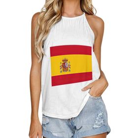 AILLOSA FLAG-179 Yuvarlak Yaka Kolsuz Kadın T-shirt