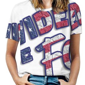 AILLOSA FLAG-18 Tamamı Baskılı Kısa Kollu Yuvarlak Yaka Kadın T-shirt