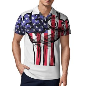 AILLOSA FLAG-181 3D Baskılı Desen Kısa Kollu Polo Yaka Erkek T-shirt
