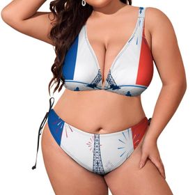 AILLOSA Flag-182 Dolgulu İki Parça Büyük Beden Kadın Bikini Seti