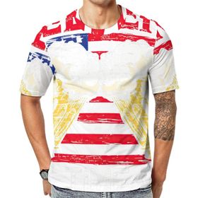 AILLOSA Flag-184 Baskılı Desenli Kısa Kollu Unisex T-shirt