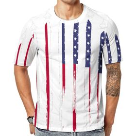 AILLOSA Flag-185 Baskılı Desenli Kısa Kollu Unisex T-shirt