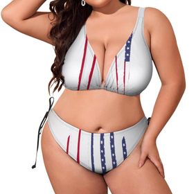AILLOSA Flag-185 Dolgulu İki Parça Büyük Beden Kadın Bikini Seti