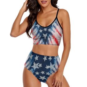 AILLOSA FLAG-186 Geniş Omuz Askılı Üçgen Bikini Üstü Alçak Bel İki Parça Kadın Bikini Seti