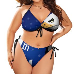 AILLOSA Flag-187 Karın Kontrolü İki Parça Büyük Beden Kadın Bikini Seti