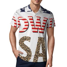 AILLOSA FLAG-188 3D Baskılı Desen Kısa Kollu Polo Yaka Erkek T-shirt