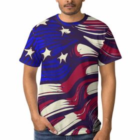 AILLOSA FLAG-19 3D Baskılı Desenli Kısa Kollu Erkek T-shirt