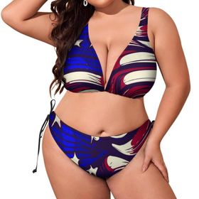 AILLOSA Flag-19 Dolgulu İki Parça Büyük Beden Kadın Bikini Seti