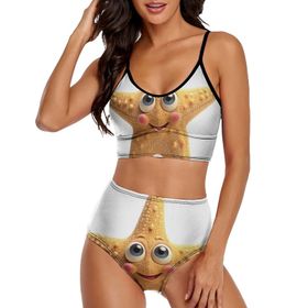 AILLOSA FLAG-191 Geniş Omuz Askılı Üçgen Bikini Üstü Alçak Bel İki Parça Kadın Bikini Seti