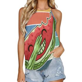 AILLOSA FLAG-192 Yuvarlak Yaka Kolsuz Kadın T-shirt