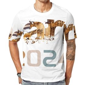 AILLOSA Flag-194 Baskılı Desenli Kısa Kollu Unisex T-shirt
