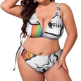 AILLOSA Flag-196 Dolgulu İki Parça Büyük Beden Kadın Bikini Seti