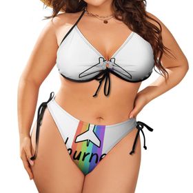 AILLOSA Flag-197 Karın Kontrolü İki Parça Büyük Beden Kadın Bikini Seti