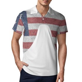 AILLOSA FLAG-20 3D Baskılı Desen Kısa Kollu Polo Yaka Erkek T-shirt