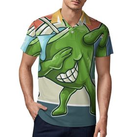AILLOSA FLAG-200 3D Baskılı Desen Kısa Kollu Polo Yaka Erkek T-shirt