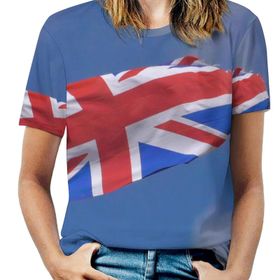 AILLOSA FLAG-28 Tamamı Baskılı Kısa Kollu Yuvarlak Yaka Kadın T-shirt