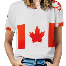 AILLOSA FLAG-29 Tamamı Baskılı Kısa Kollu Yuvarlak Yaka Kadın T-shirt