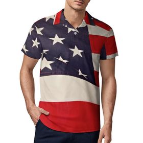 AILLOSA FLAG-30 3D Baskılı Desen Kısa Kollu Polo Yaka Erkek T-shirt