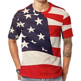 AILLOSA Flag-30 Baskılı Desenli Kısa Kollu Unisex T-shirt