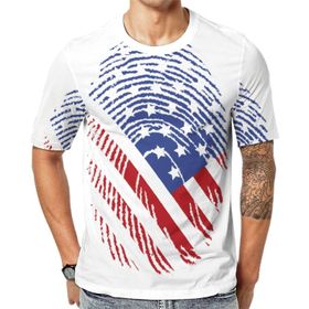 AILLOSA Flag-34 Baskılı Desenli Kısa Kollu Unisex T-shirt