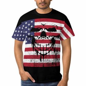 AILLOSA FLAG-36 Baskılı 3D Desen Beden Erkek T-shirt
