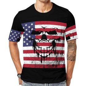 AILLOSA Flag-36 Baskılı Desenli Kısa Kollu Unisex T-shirt