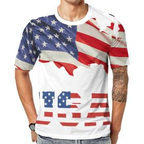 AILLOSA Flag-37 Baskılı Desenli Kısa Kollu Unisex T-shirt