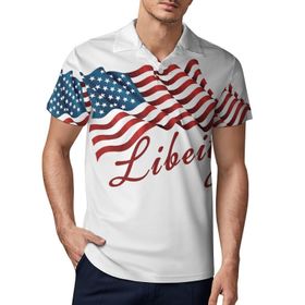 AILLOSA FLAG-40 3D Baskılı Desen Kısa Kollu Polo Yaka Erkek T-shirt