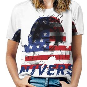 AILLOSA FLAG-41 Tamamı Baskılı Kısa Kollu Yuvarlak Yaka Kadın T-shirt