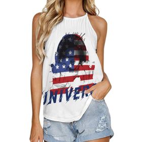 AILLOSA FLAG-41 Yuvarlak Yaka Kolsuz Kadın T-shirt
